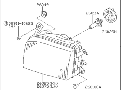 Infiniti 26010-3W726 Right Headlight Assembly