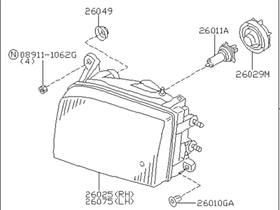 Infiniti 26010-3W727 Right Headlight Assembly