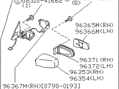 Infiniti J6302-63J01 Mirror Assembly-Door, LH