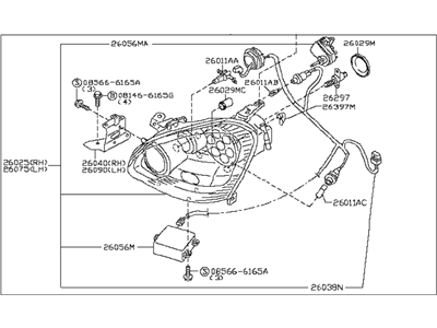 Infiniti 26060-AT515 Left Headlight Assembly