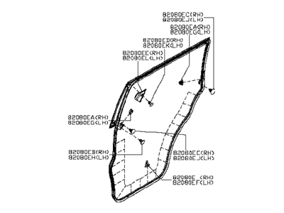 Infiniti 82830-60U20 WEATHERSTRIP-Rear RH