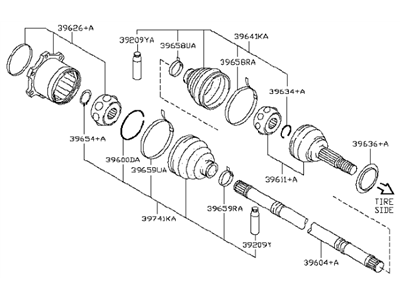 Infiniti 39600-1LA0C Drive SHFT REARRH