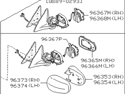 Infiniti J6302-67U00 Mirror Assembly-Door, LH