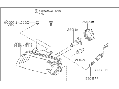 Infiniti 26060-7J127 Left Headlight Assembly