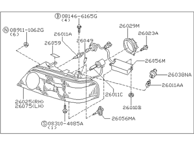 Infiniti 26060-6P125 Left Headlight Assembly