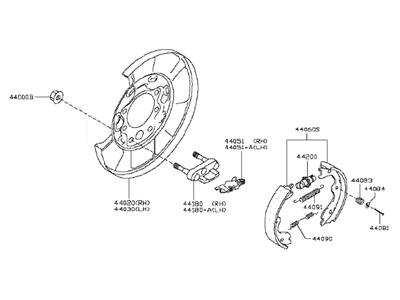 Infiniti 44010-3JA0C Brake Assy-Parking, Rear LH