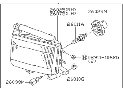 Infiniti 26010-3W726 Right Headlight Assembly