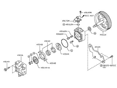 Infiniti 49110-1CA0B Power Steering Pump Assembly