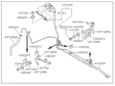 Infiniti 49710-0L800 Power Steering Hose & Tube Set