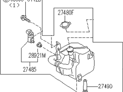 Infiniti 28910-10Y00 Windshield Washer Tank Assembly