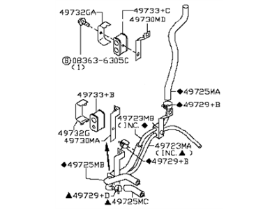 Nissan 49721-40U20 Hose & Tube Assy-Power Steering