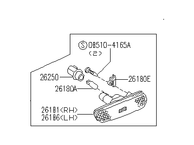 Infiniti 26180-10Y00 Lamp Assembly-Side Marker, R