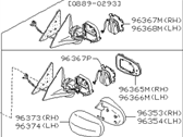 OEM 1993 Infiniti Q45 Mirror Assembly-Door, RH - J6301-60U60