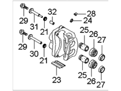 Kia 4K52Y49990 Front Caliper, Left Without Pad