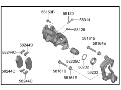 Kia 58230AT000 BRAKE ASSY-RR WHEEL