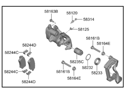 Kia 58210AT000 BRAKE ASSY-RR WHEEL