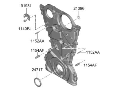 Kia 213502T000 Cover Assembly-Timing Ch