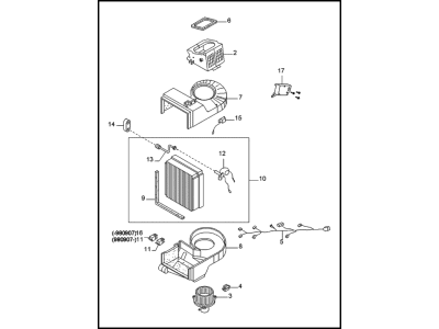 Kia 0K08261140C Blower Unit-W/O Core