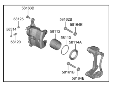 Kia 58180AOA00 CALIPER KIT-BRAKE, LH