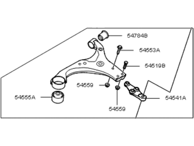 Kia 545012G101 Arm Complete-Front Lower