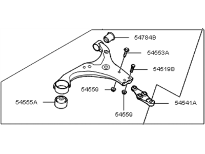 Kia 545002G101 Arm Complete-Front Lower