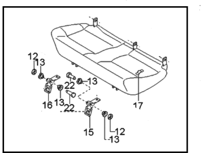 Kia 0K08A57310C96 Rear Seat Cushion Cover