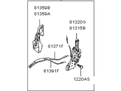 Kia 813101D010 Front Door Latch & Actuator Assembly, Left