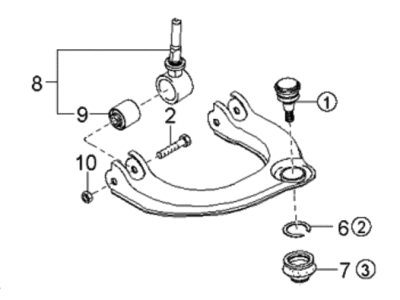 Kia 544203F100 Arm Assembly-Front Upper RH