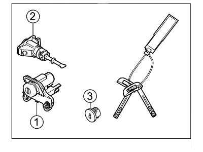 Kia 819053R510 Lock Key & Cylinder Set