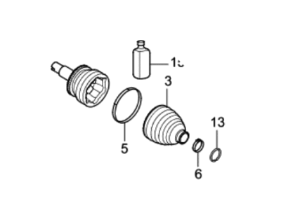 Kia 49580C5130 Joint & Boot Kit-Front