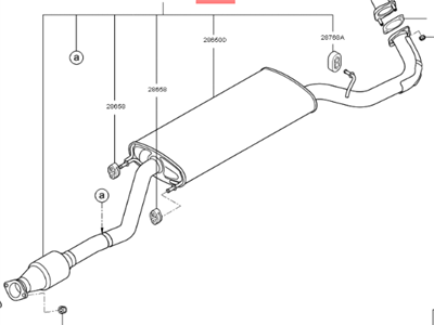 Hyundai 28650-2W300 Center Muffler Assembly