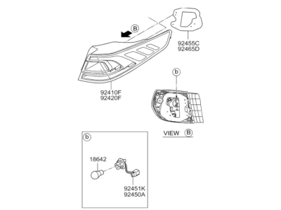Kia 924122T620 Lens & Housing-Rear Combination Outside
