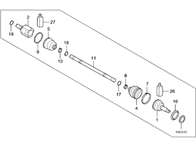 Kia 49500B2950 Shaft Assembly-Drive, LH
