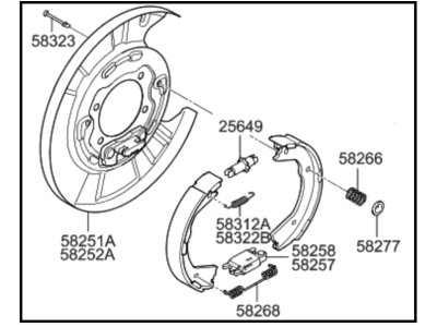 Kia 582503T500 Packing Rear Brake Assembly, Left