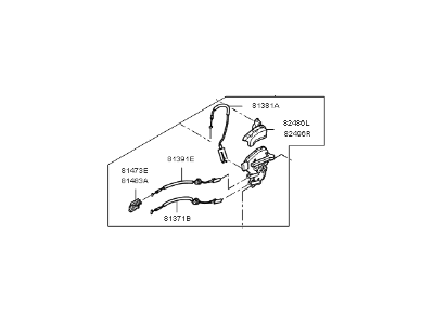 Kia 81310B2010 Front Door Latch Assembly, Left