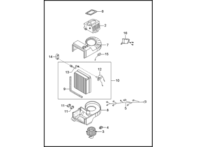 Kia 0K08A61520H Evaporator & Blower Unit