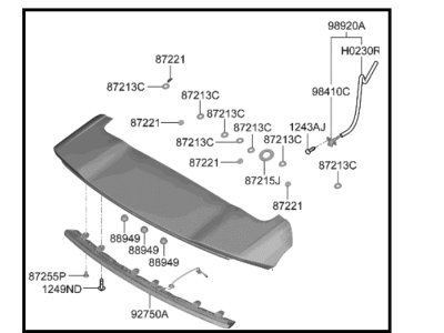 Kia 87210AT000 SPOILER ASSY-RR