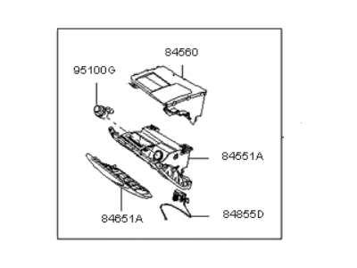 Kia 845501F000EZ ASHTRAY Assembly-INSTRUMNET Panel