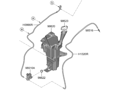 Kia 98610H9500 Reservoir & Pump Assembly