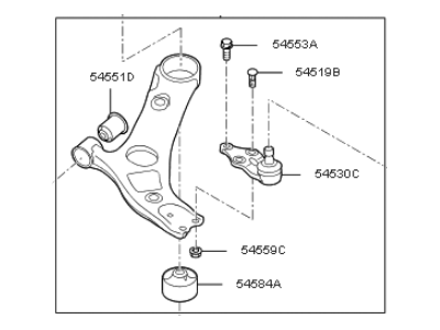 Kia 545002T130 Arm Complete-Front Lower