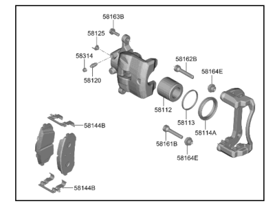 Kia 58130AT000 BRAKE ASSY-FR, RH