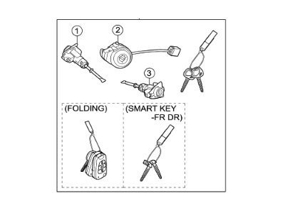 Kia 819053W140 Lock Key & Cylinder Set