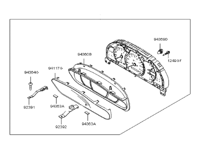 Kia 940313E230 Cluster Assembly-Instrument