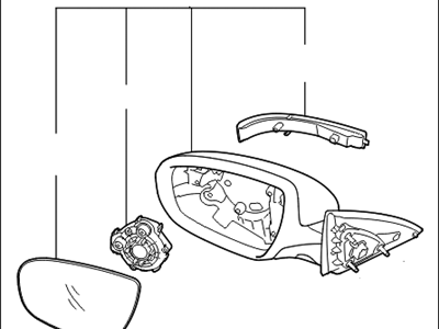 Kia 876104C500 Outside Rear View Mirror Assembly, Left