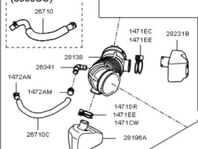 Kia 281304D200 Hose-Air Intake