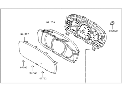 Kia 940011D466 Cluster Assembly-Instrument