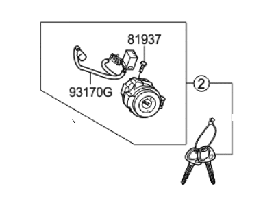 Kia 81900B2A00 Ignition Lock Cylinder