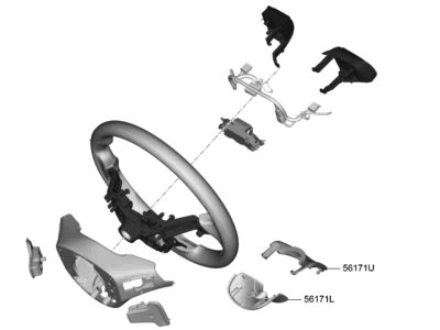 Kia 56100J5000CEN Steering Wheel Assembly