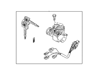 Kia 0K04M76990 Steering Locking Key Subset, Right