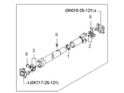 Kia 0K01225100B Shaft Assembly-PROPELLER Rear